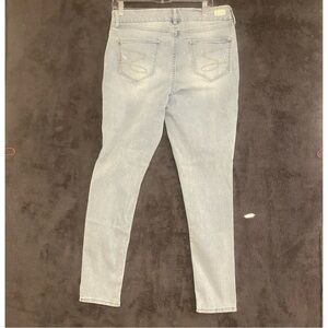 Seven7 Jeans Womens Sz 10 Tummyless High Rise Skinny Light Wash Distressed Denim